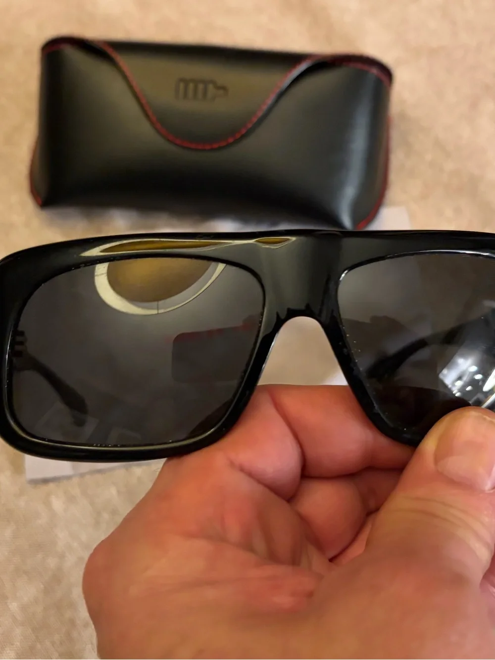 Men's Black Shield Sunglasses